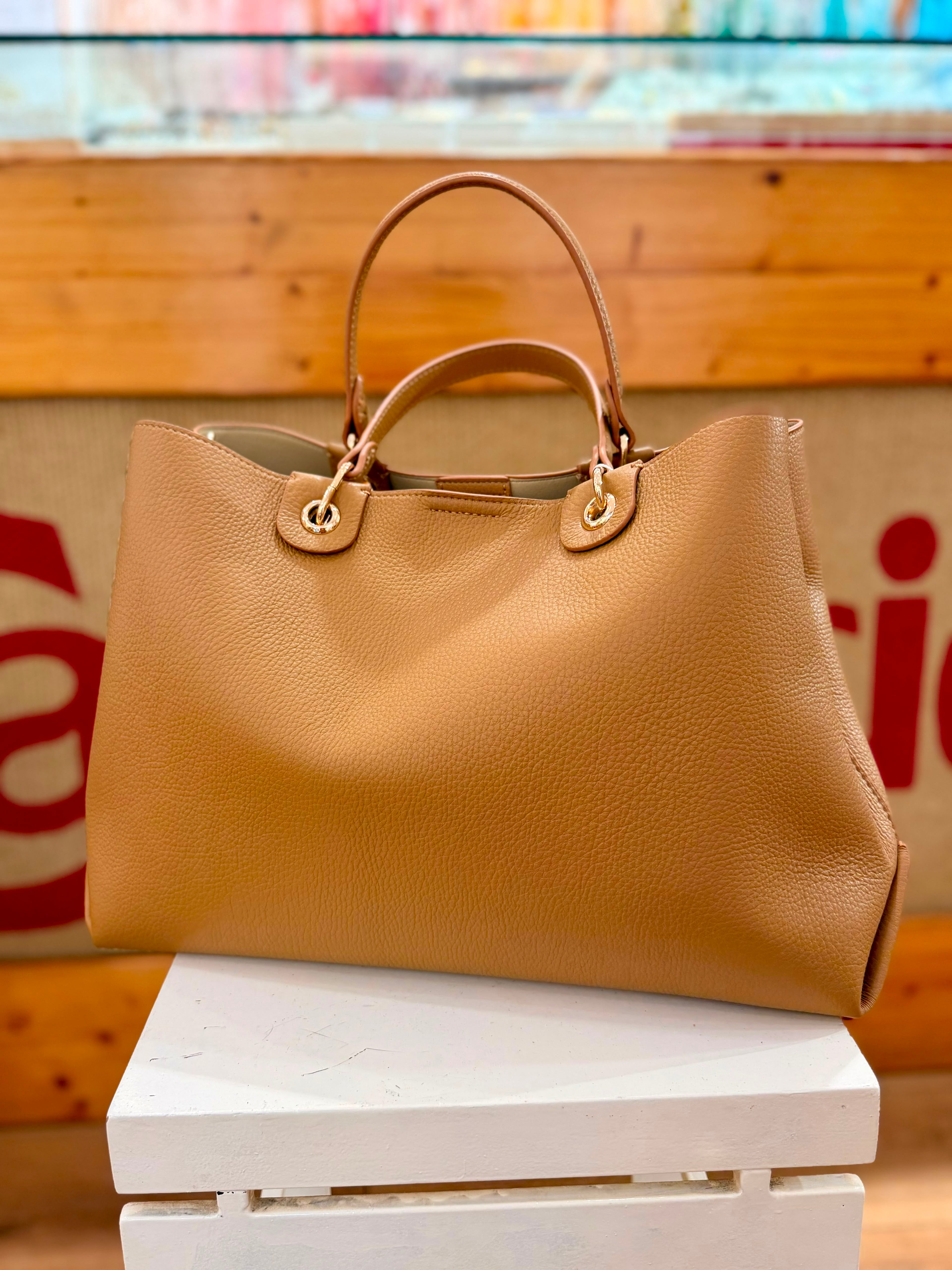 Borsa a mano color cuoio