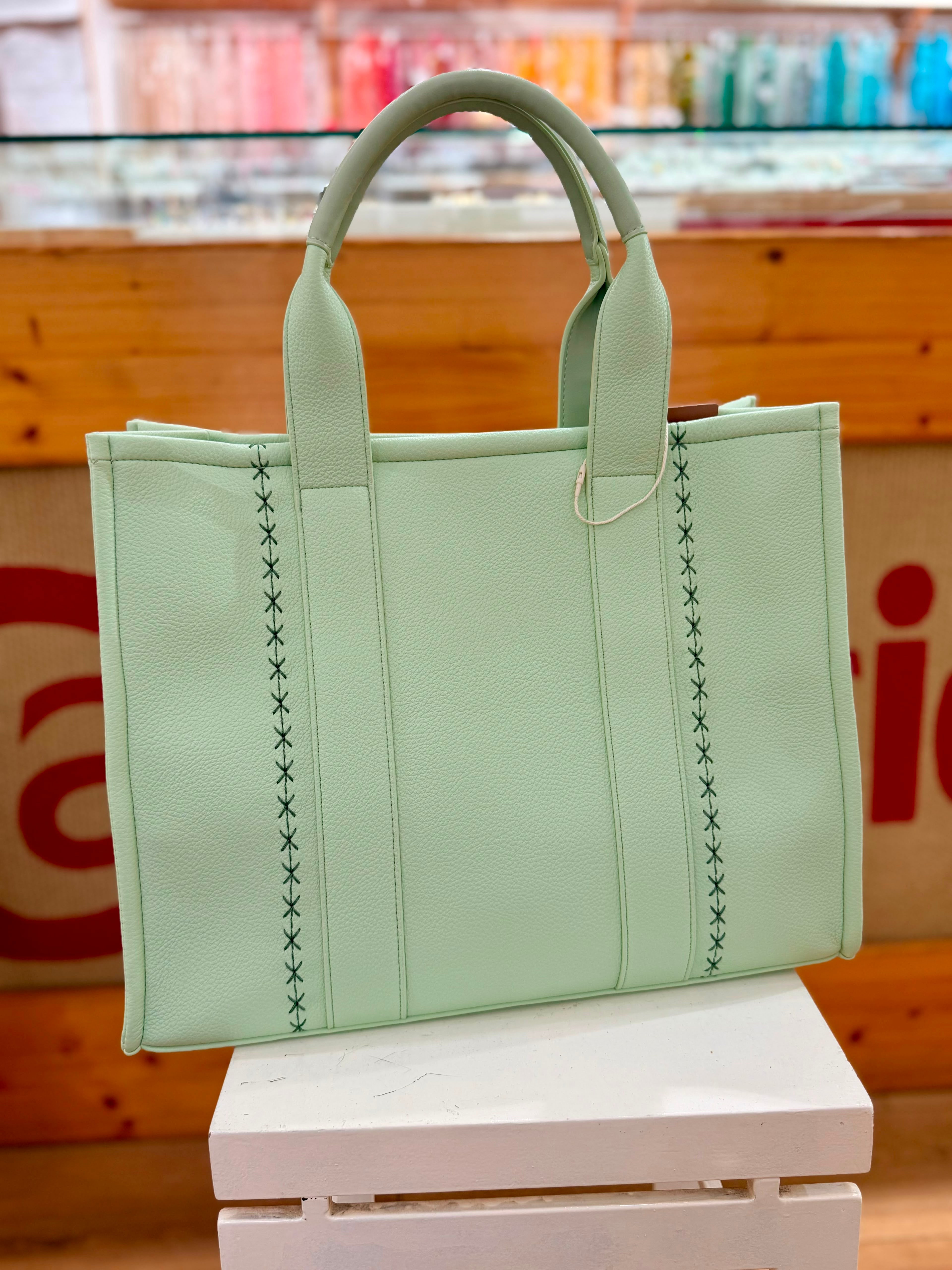 Borsa a mano verde menta