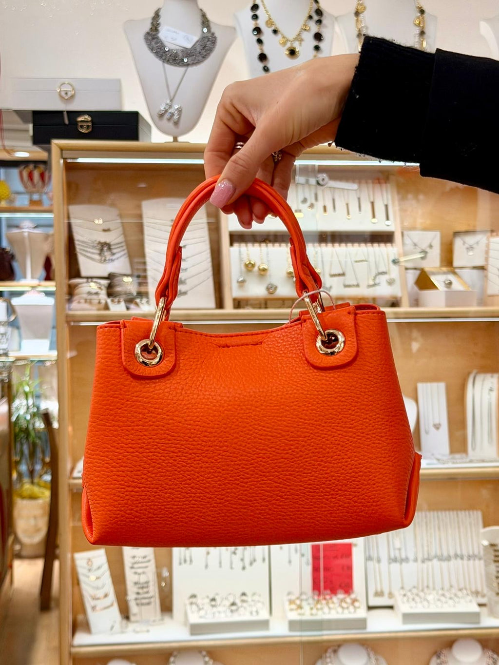 Mini Bag a Mano in Eco Pelle – Arancio Sunset