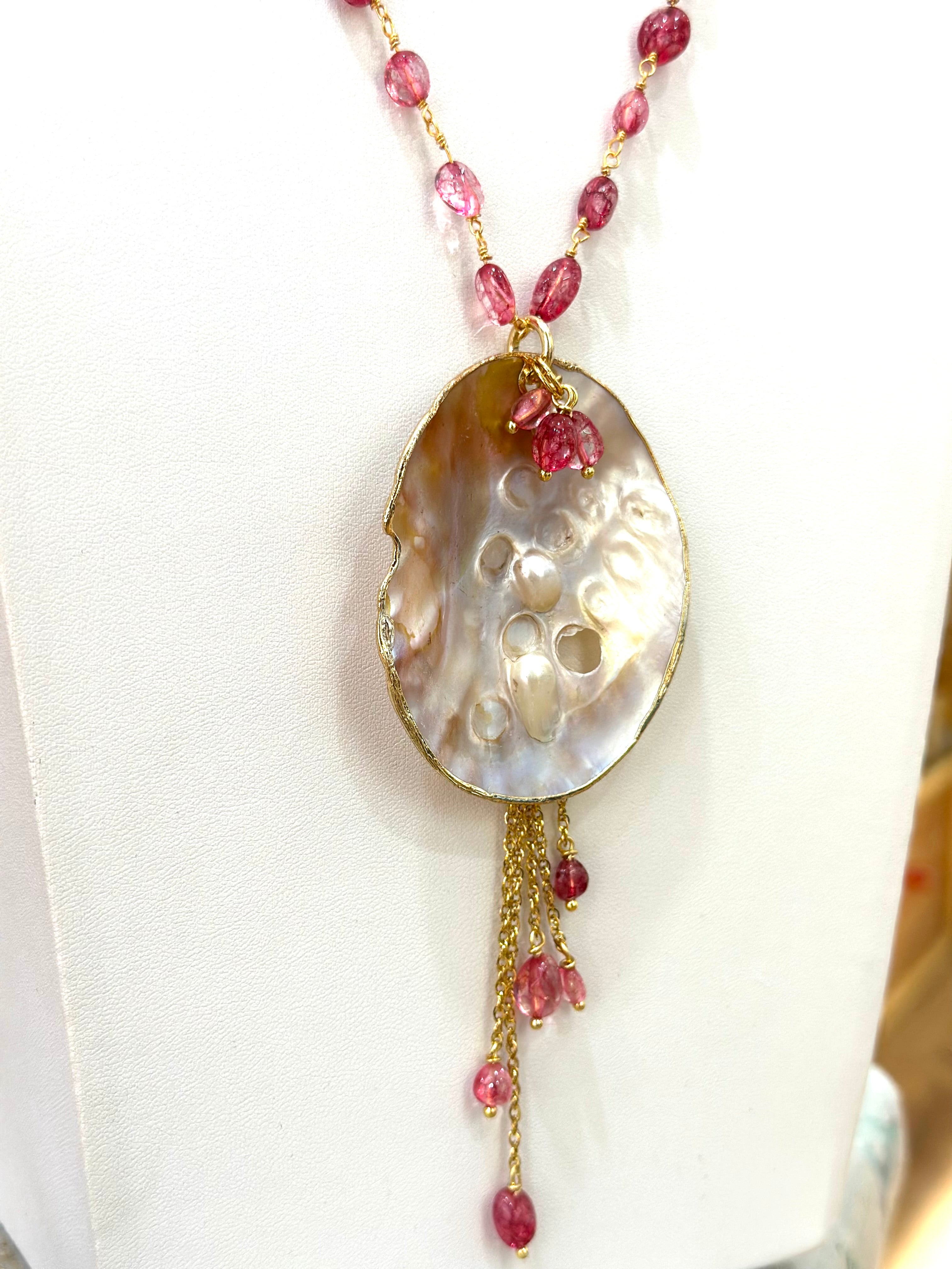Collana artigianale Ninfea rosa