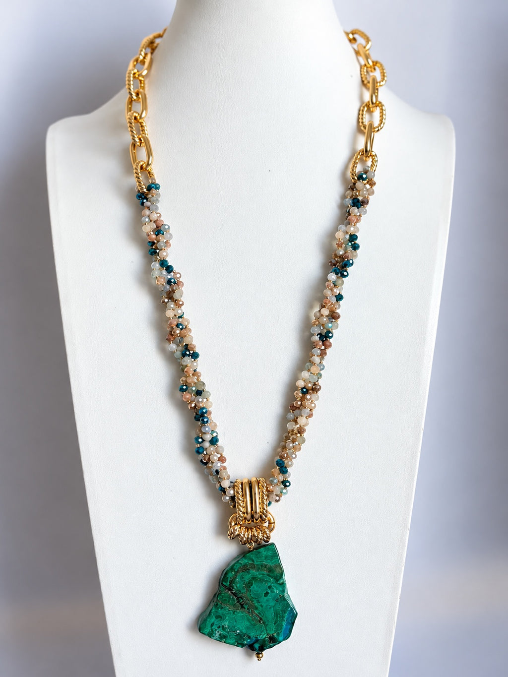 Collana torchon con crisocolla