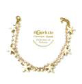 Bracciale doppio giro con stelle marine e cristalli