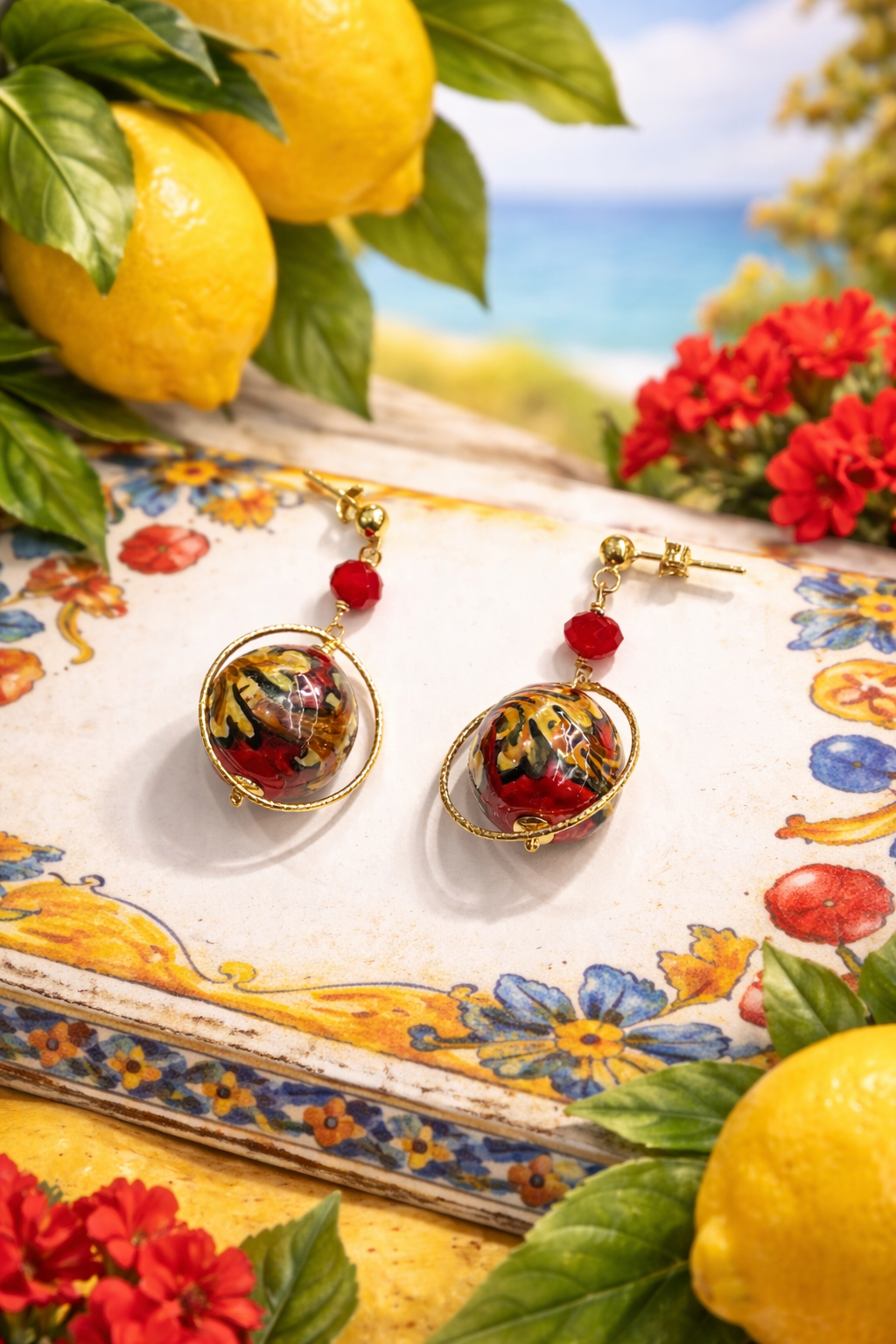 Orecchini "Calata": L'Eleganza della Ceramica di Caltagirone Incontrano lo Stile Moderno