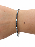 Bracciale tennis nero e bianco in Argento 925