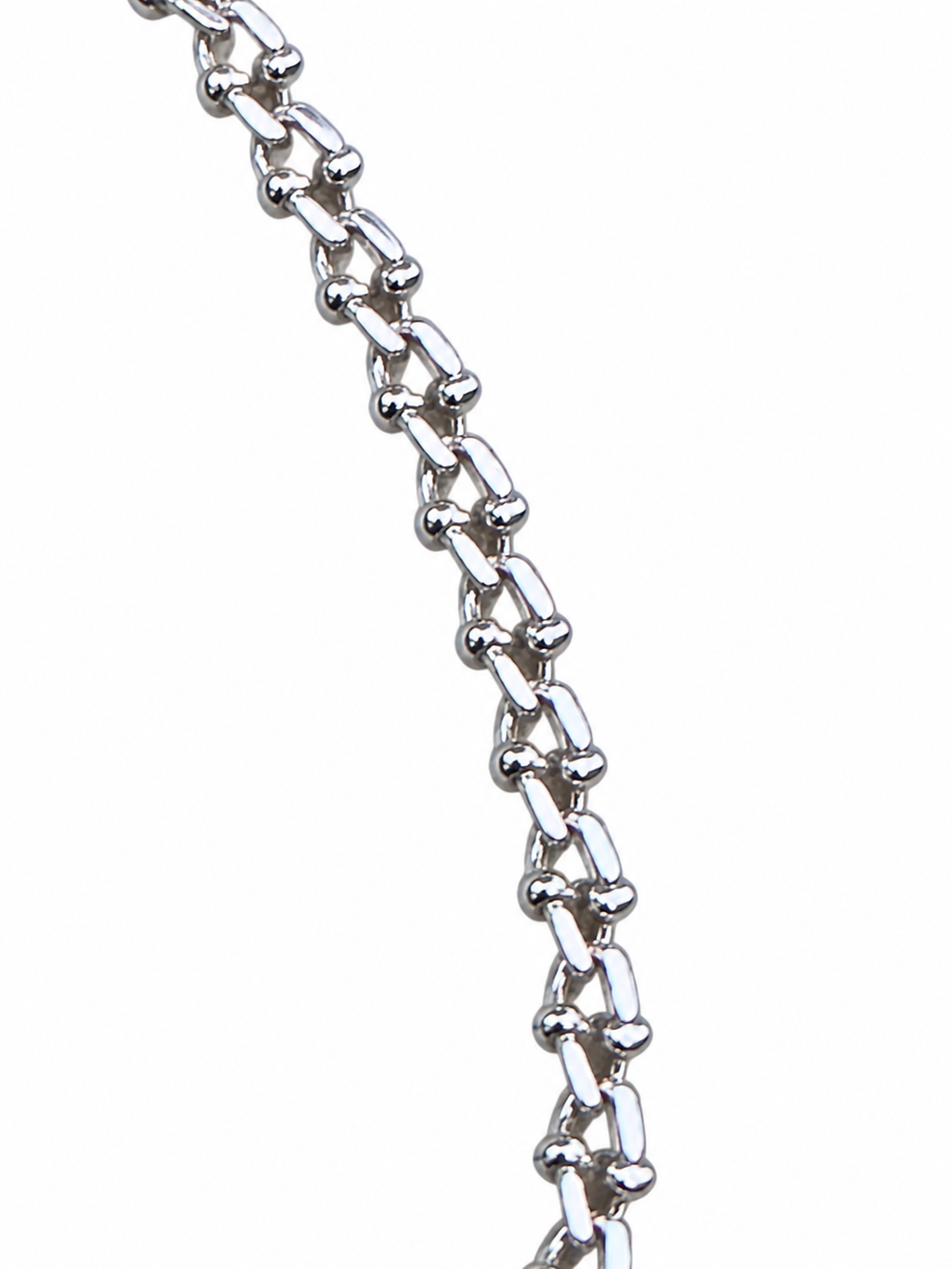Dettaglio della maglia del bracciale catena in Argento 925
