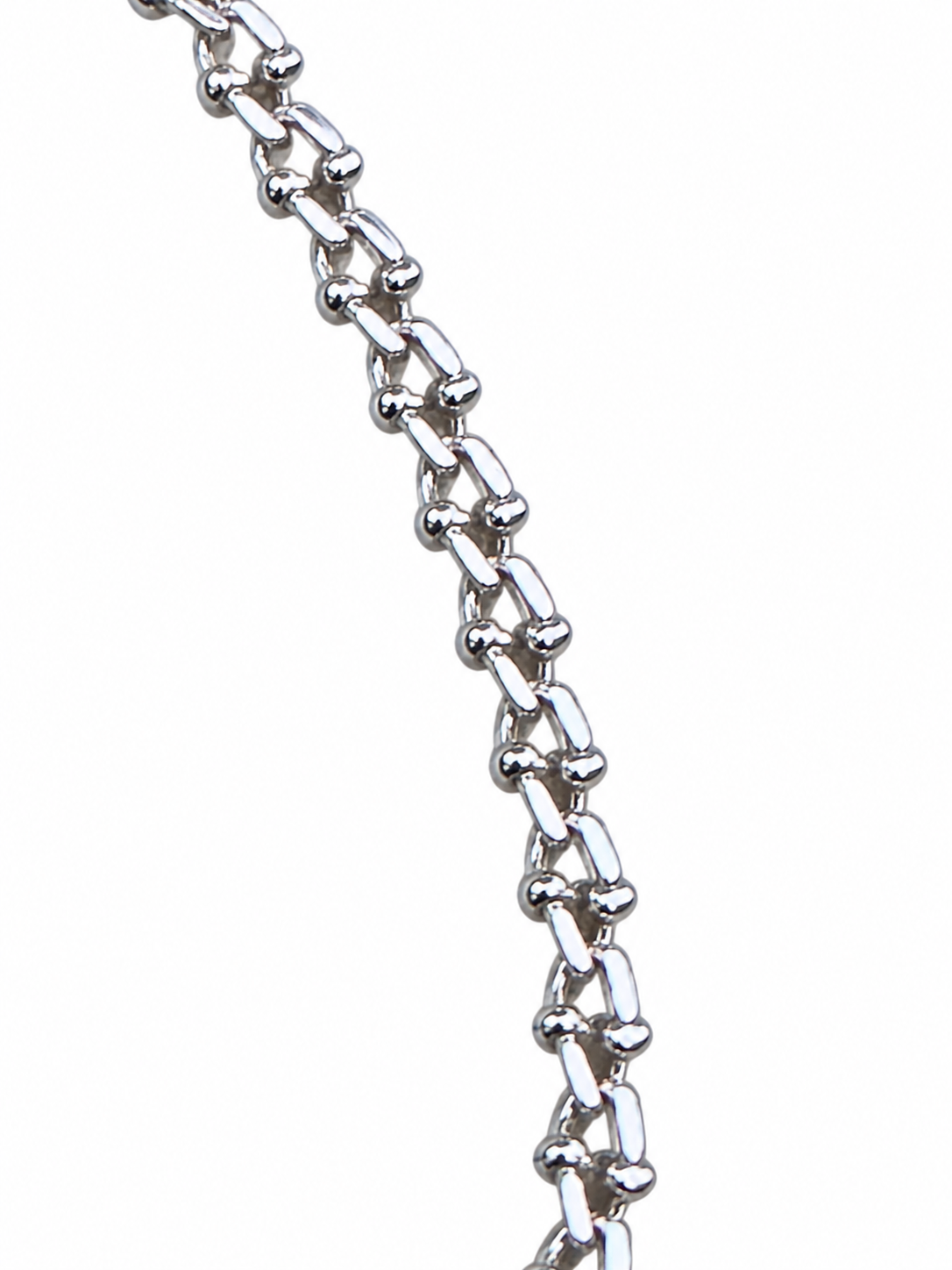 Dettaglio della maglia del bracciale catena in Argento 925