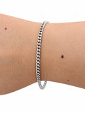 Bracciale catena groumette 3 mm in Argento 925 indossato al polso