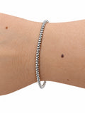 Bracciale catena tubolare 3 mm in Argento 925 indossato al polso