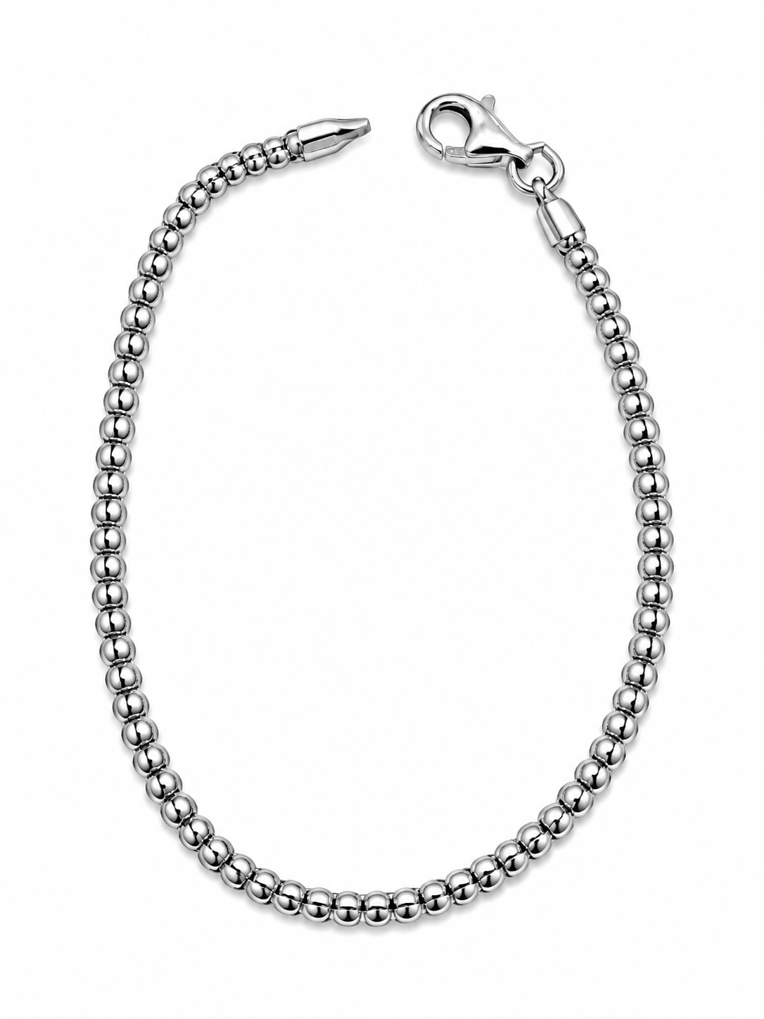 Bracciale catena tubolare 3 mm in Argento 925 con chiusura