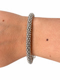 Bracciale catena tubolare spesso 6 mm in Argento 925 indossato