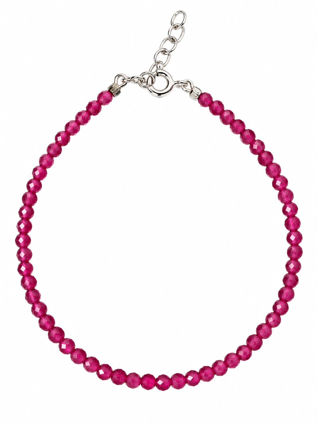 Bracciale radice di Rubino con chiusura in Argento 925 su sfondo bianco