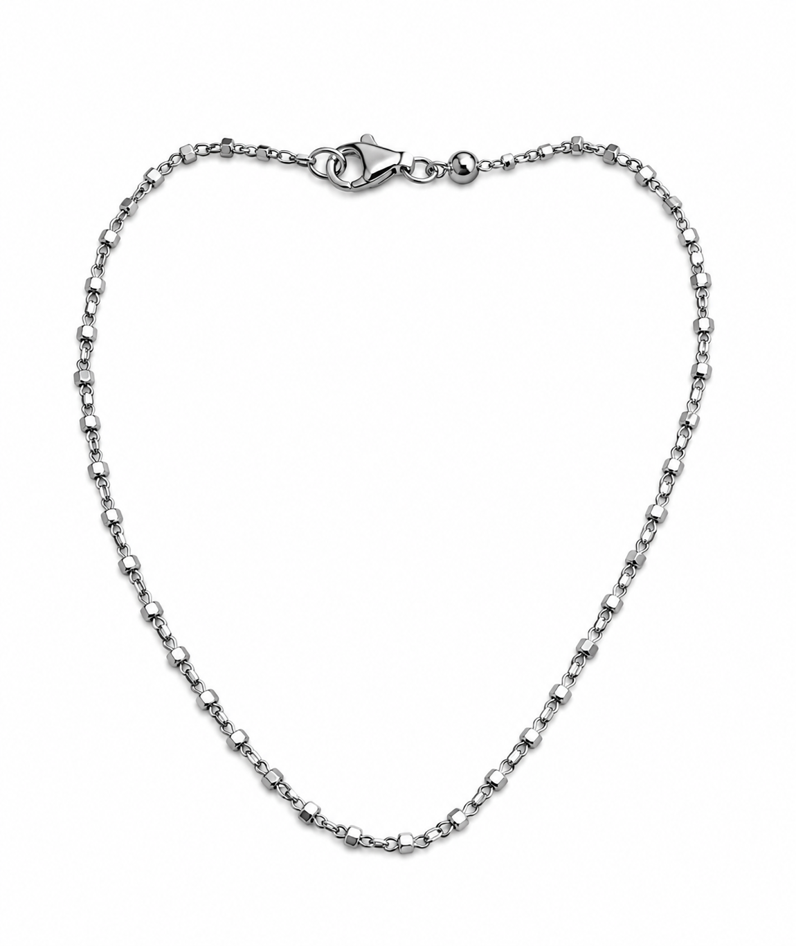 Bracciale rondelle piccole e catena in Argento 925
