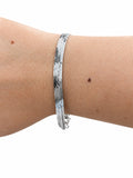 Bracciale tre fili di catena snake in Argento 925 indossato al polso