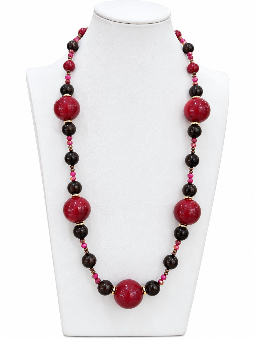 Collana bordeaux e marrone completa