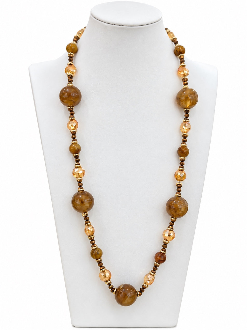Collana in cristallo con boule ambra, vista completa