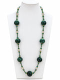Collana in cristallo con boule verdi, vista completa