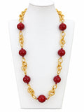 Collana torcion con boule bordeaux in resina, vista completa