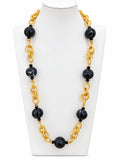 Collana torcion con boule nere in resina, vista completa